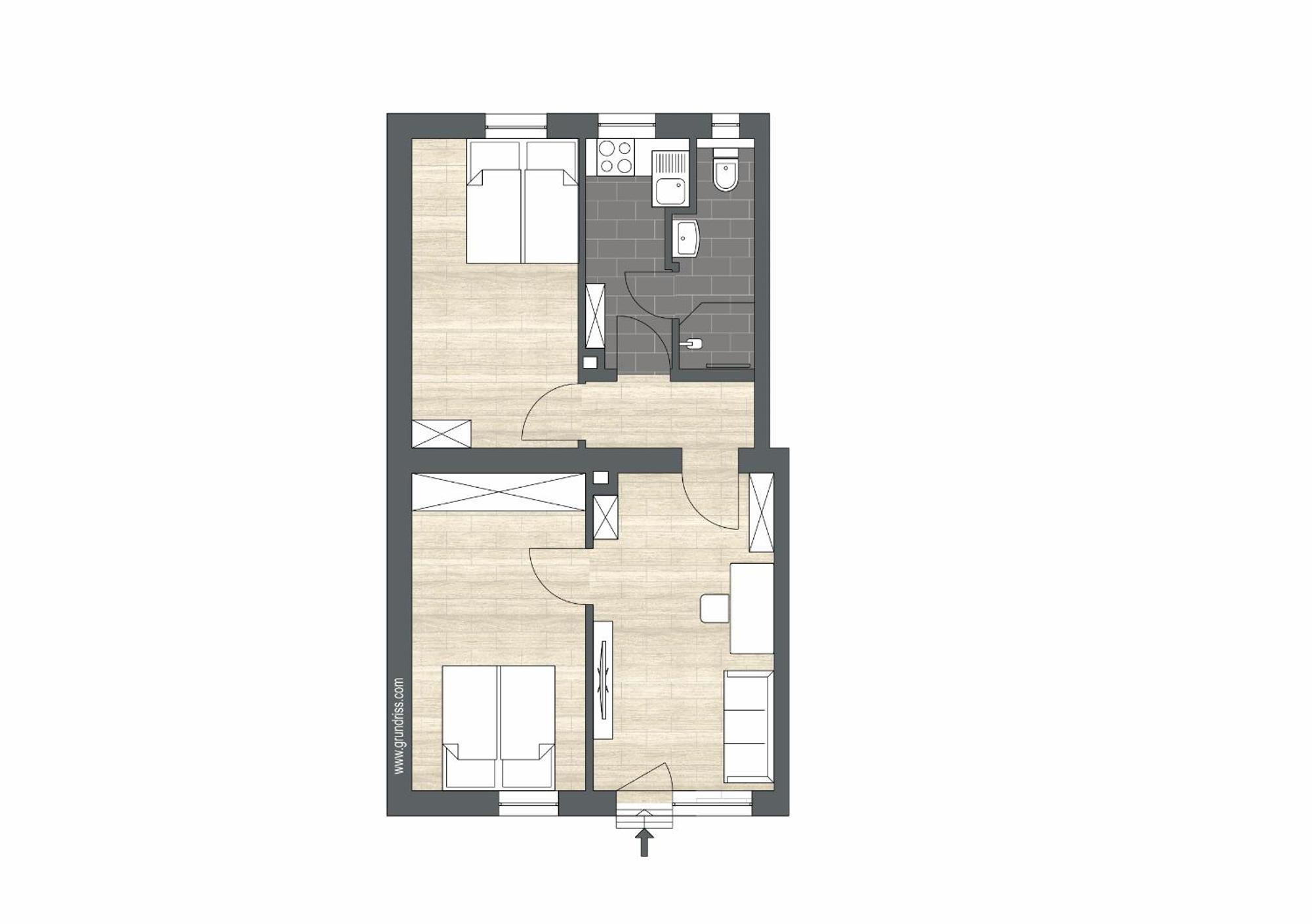 Apartment 3-zimmer-apartment In Einer Ruhigen Seitenstrasse Im Nord